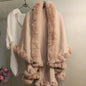 Thickened Knitted Cape With Furry Collar For FallWinter