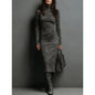 Turtleneck Long-sleeved Dress Fashion Sexy Slim-fitting Bodycon Long Dresses Women's Clothing