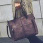 Double Pocket Single Shoulder Diagonal Handbag Fashion Retro PU Oil Leather Tide Bag