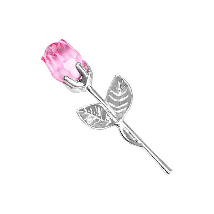 New Valentine's Day Metal Crystal Rose Decorations